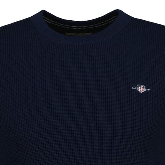 Gant Micro Textured Cotton C-Neck Strickpullover - Image 3