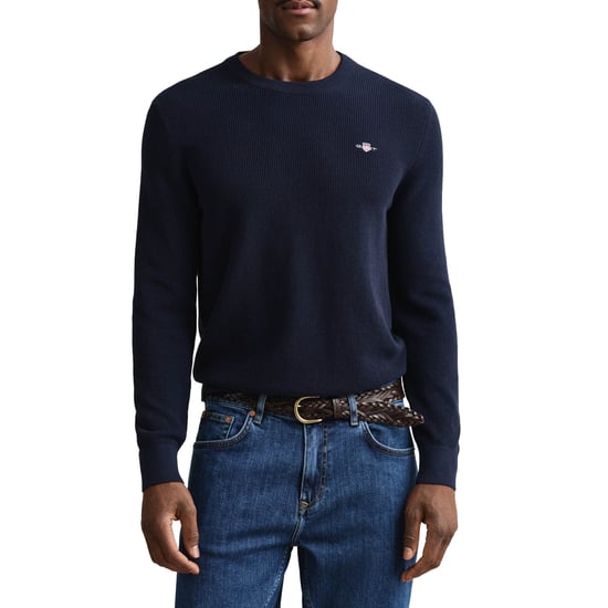 Gant Micro Textured Cotton C-Neck Strickpullover - Image 4