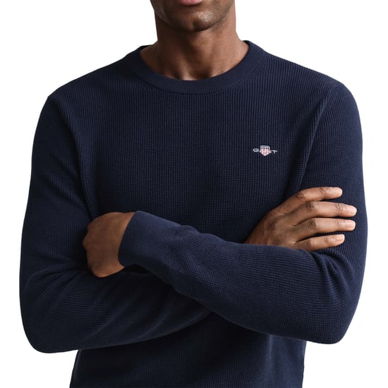 Gant Micro Textured Cotton C-Neck Strickpullover - Image 6