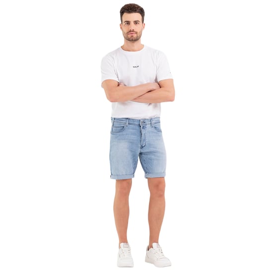 Replay RBJ 981 Denim Tapered Shorts, Blau - Image 5