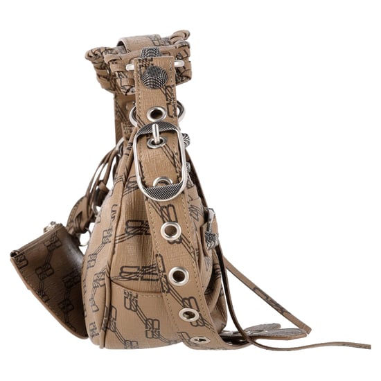 Balenciaga Monogram Le Cagole Mini Crossbody Bag aus beigefarbenem beschichtetem Canvas - Image 2