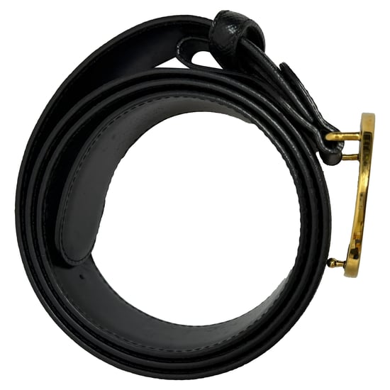 Bvlgari Gürtel mit Ringschnalle aus schwarzem Leder - Image 2