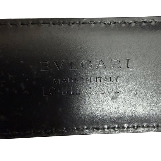 Bvlgari Gürtel mit Ringschnalle aus schwarzem Leder - Image 4
