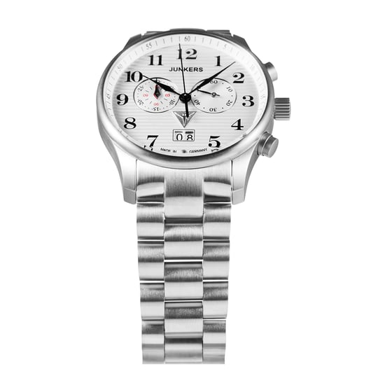Junkers 6686M-1 Herren-Quarzuhr, 42 mm, weißes Zifferblatt, Edelstahlarmband, Datumsanzeige, Mineralglas, wasserdicht bis 10 ATM - Image 3