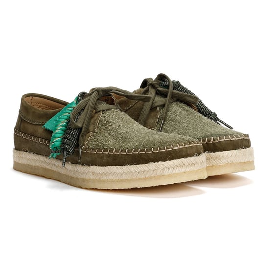 Pompeii Weaver Herren Wildleder Schnürschuhe In Grün - Image 1