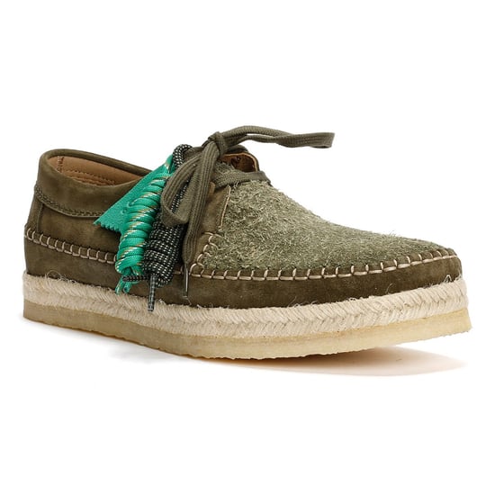 Pompeii Weaver Herren Wildleder Schnürschuhe In Grün - Image 2