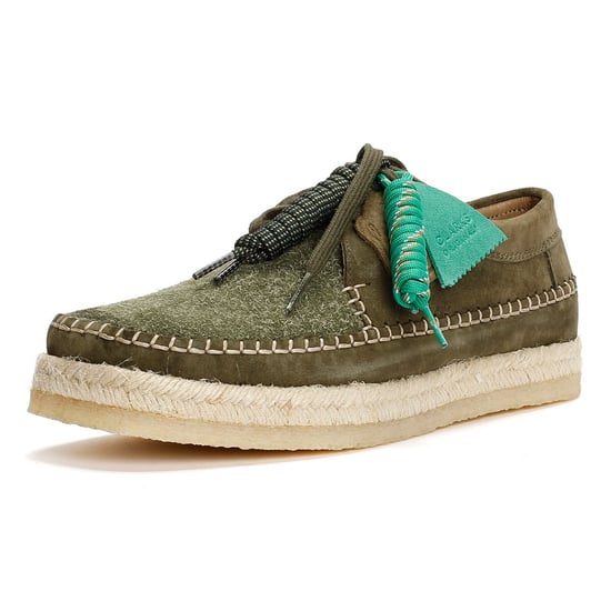 Pompeii Weaver Herren Wildleder Schnürschuhe In Grün - Image 3