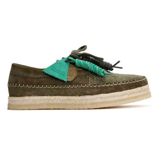 Pompeii Weaver Herren Wildleder Schnürschuhe In Grün - Image 5