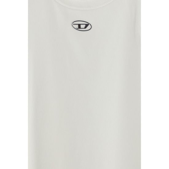 Diesel Weißes Baumwolle Ärmelloses T-Shirt - Image 3