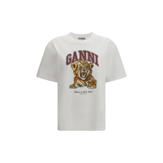 Ganni Weißes Baumwoll-T-Shirt - Image 1