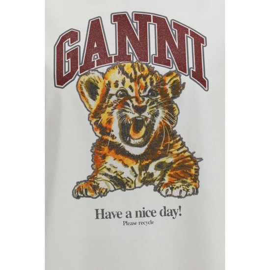 Ganni Weißes Baumwoll-T-Shirt - Image 3