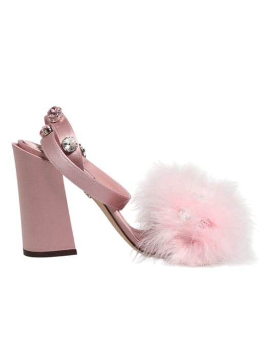 Dolce & Gabbana Pinke Pailletten Riemensandalen Schuhe - Image 2