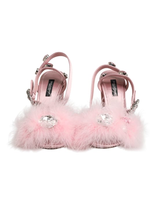 Dolce & Gabbana Pinke Pailletten Riemensandalen Schuhe - Image 3