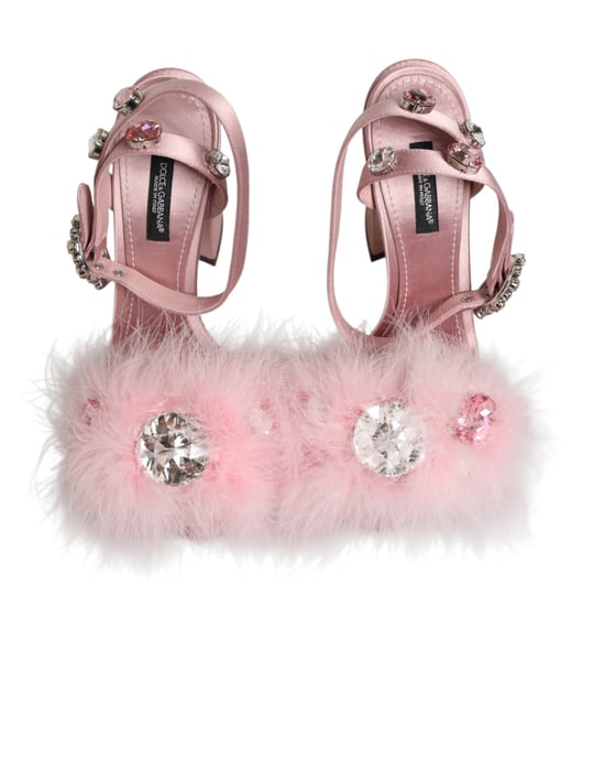 Dolce & Gabbana Pinke Pailletten Riemensandalen Schuhe - Image 4