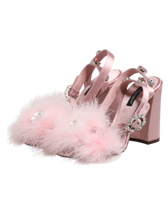 Dolce & Gabbana Pinke Pailletten Riemensandalen Schuhe - Image 5