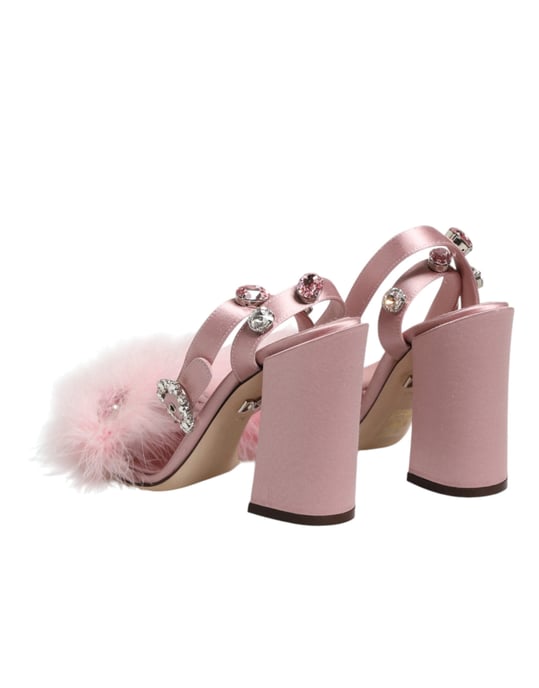 Dolce & Gabbana Pinke Pailletten Riemensandalen Schuhe - Image 6