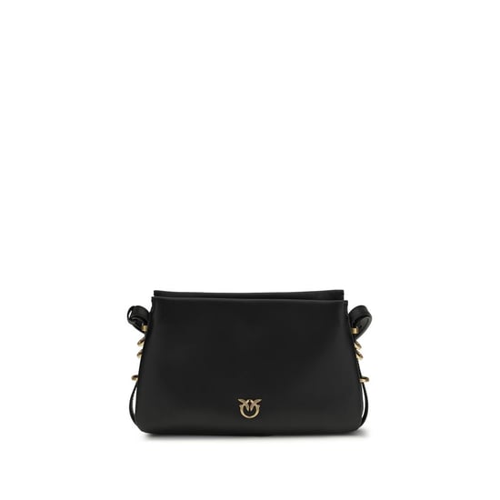 PINKO Schwarze Kalbsleder Bos Taurus Schultertasche - Image 1
