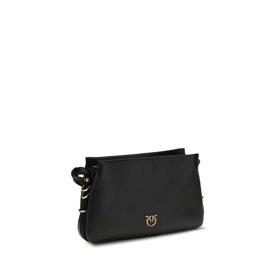 PINKO Schwarze Kalbsleder Bos Taurus Schultertasche - Image 2