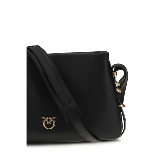 PINKO Schwarze Kalbsleder Bos Taurus Schultertasche - Image 4