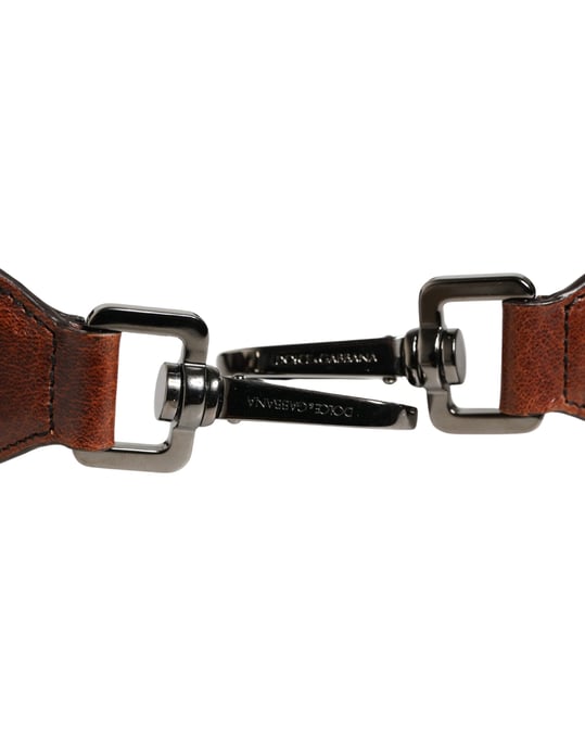 Dolce & Gabbana Braune Pferdeveloursledertasche Zubehör Schultergurt - Image 4