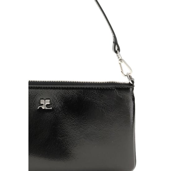 Courrèges schwarze Rindsleder Schultertasche - Image 4