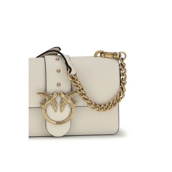 PINKO Beiger Kalbsleder Bos Taurus Schultertasche - Image 4