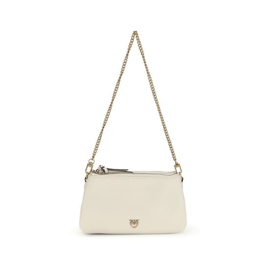 PINKO Beiger Kalbsleder Bos Taurus Schultertasche - Image 1