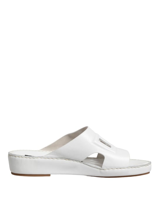 Dolce & Gabbana Weiße DG Cutout Slides Pantoletten Flats Schuhe - Image 2