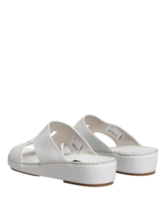 Dolce & Gabbana Weiße DG Cutout Slides Pantoletten Flats Schuhe - Image 6