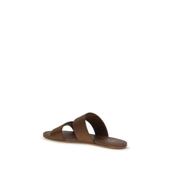 Pedro García Braune Seidenflache Sandalen - Image 3