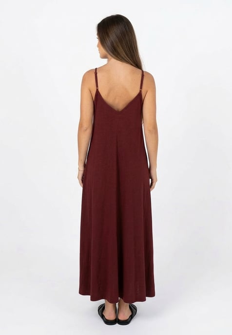 Chloe Long Dress BURGUNDER - Image 4