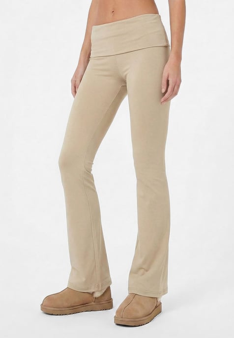 Fold Over Pants BEIGE - Image 3