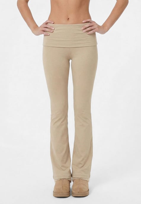 Fold Over Pants BEIGE - Image 4