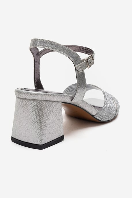 Prologue Sandale mit Blockabsatz - Silber - Image 4