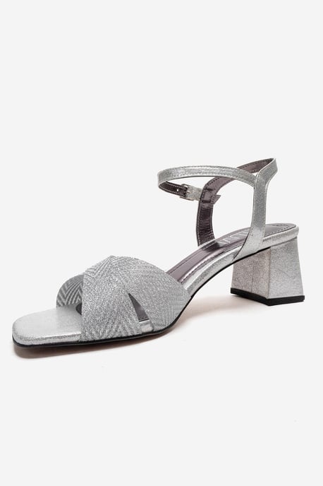 Prologue Sandale mit Blockabsatz - Silber - Image 6