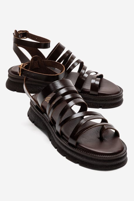 Pelsa Leder Multi-Riemen-Sandale - Image 1