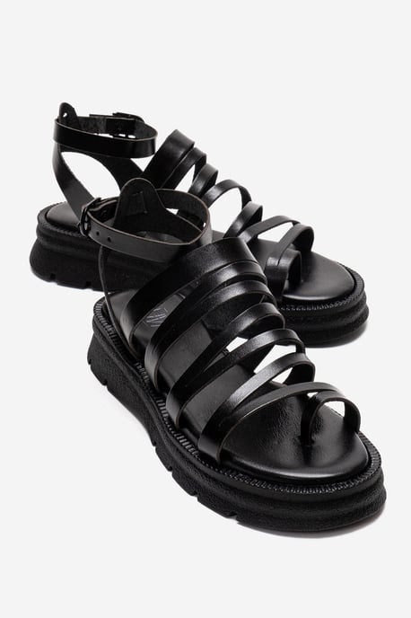 Pelsa Leder Multi-Riemen-Sandale - Image 1