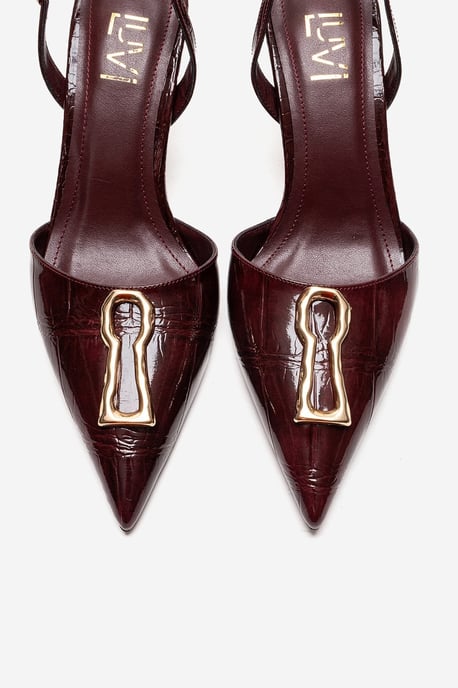 Yvella Schnalle Spitzer Zehenbereich Stiletto Pumps - Image 2