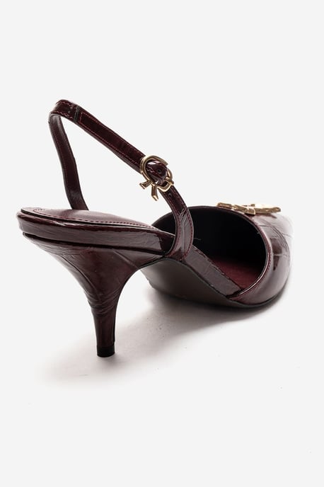 Yvella Schnalle Spitzer Zehenbereich Stiletto Pumps - Image 5