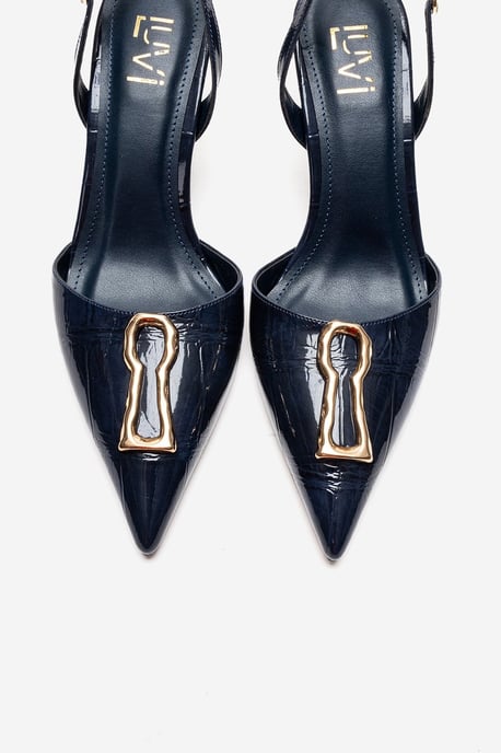 Yvella Schnalle Spitzer Zehenbereich Stiletto Pumps - Image 2