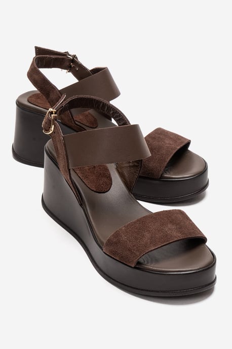 Lolanthe Leder Keilabsatz Sandale - Image 1