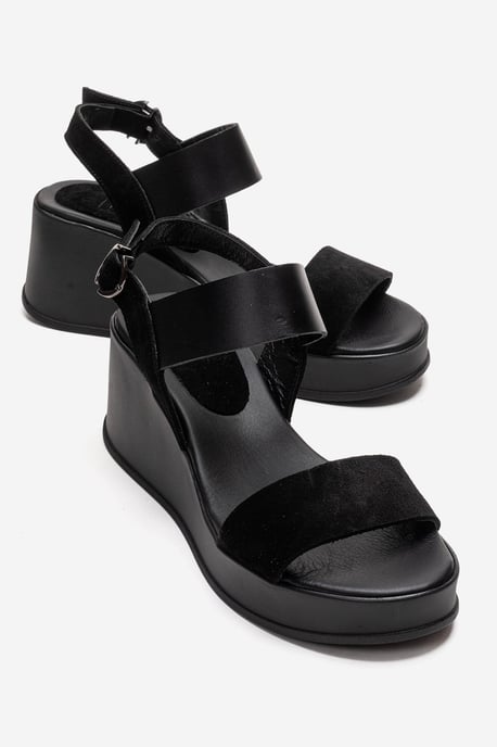 Lolanthe Leder Keilabsatz Sandale - Image 1