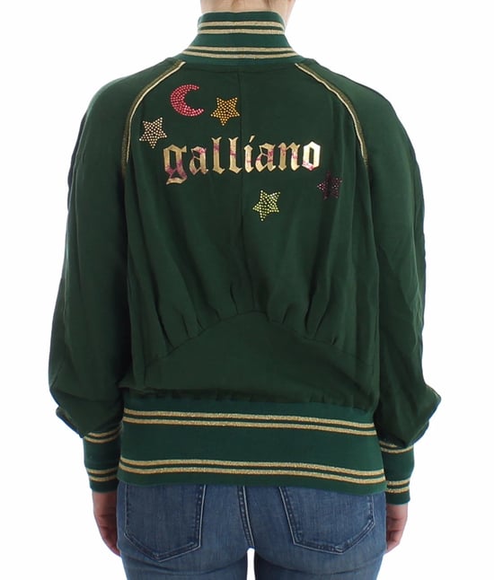 John Galliano Grüner Mock-Zip Cardigan Sweatshirt Pullover Jacke - Image 4