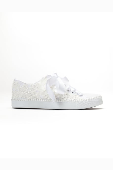 Marvelle Perlen Spitzen Braut Sneaker - Image 2