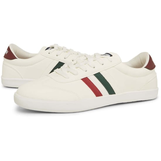 Herren Lambretta Vulkan Schnürschuhe Low Top Court Sneaker in Weiß - Image 2