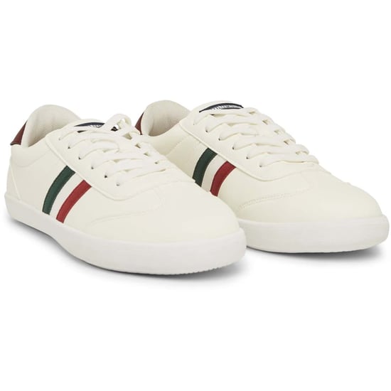 Herren Lambretta Vulkan Schnürschuhe Low Top Court Sneaker in Weiß - Image 4
