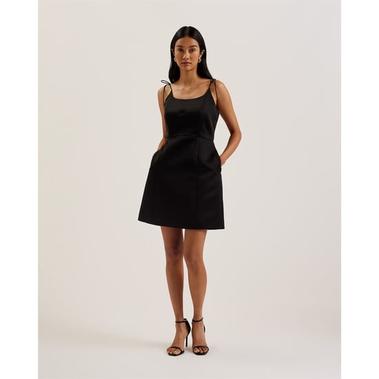 Damen Ted Baker Trägerkleid mit Rundhalsausschnitt in Schwarz - Image 1