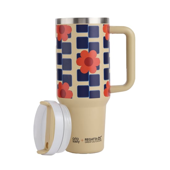 Regatta - Thermobecher "Orla Kiely", Drehende Blume, 1.2l (Schwarz/Weiß) - Image 2