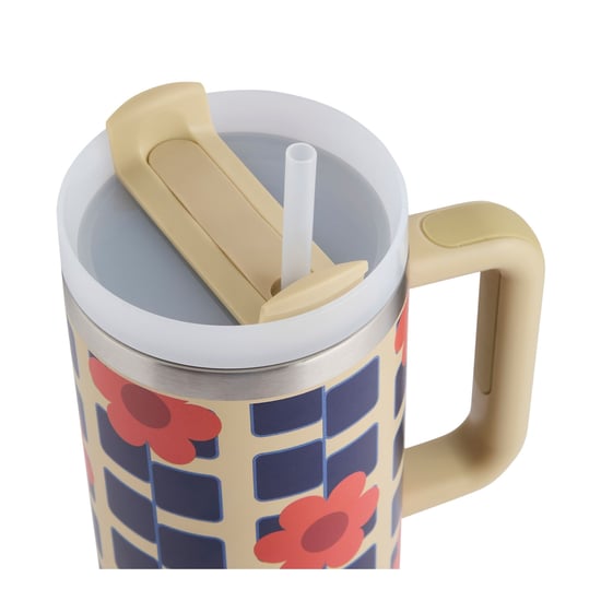 Regatta - Thermobecher "Orla Kiely", Drehende Blume, 1.2l (Schwarz/Weiß) - Image 3