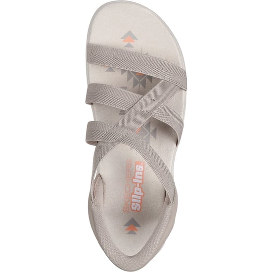 Skechers Reggae Slim Stretch Flex Damen Sandalen in Taupe aus Textil - Image 3